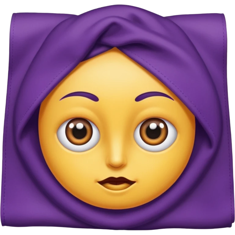 Hazme un emoji de una toalla morada con ojos de Cari con ojos de caricatura con boca emoji