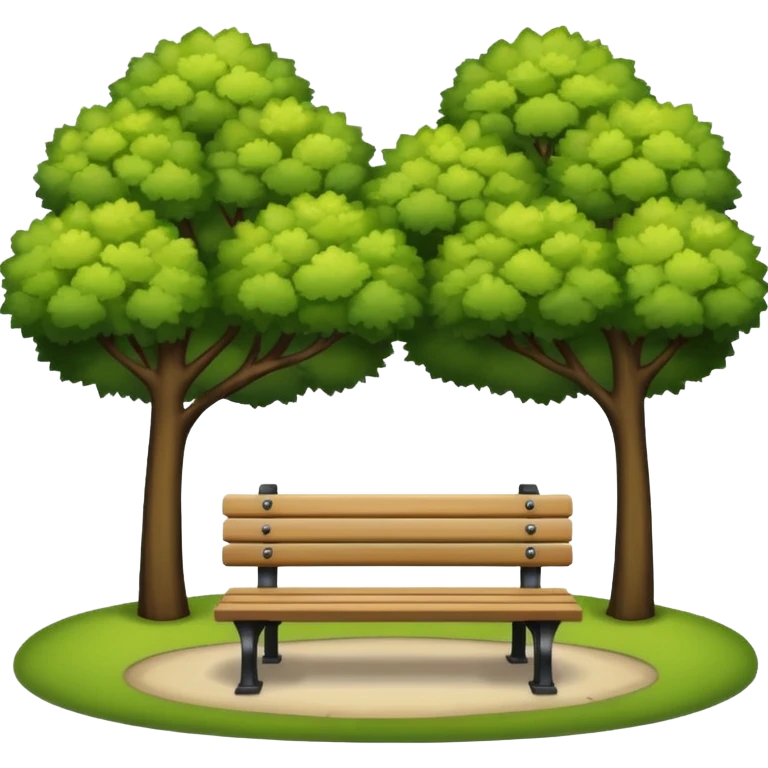 park with trees and bench emoji