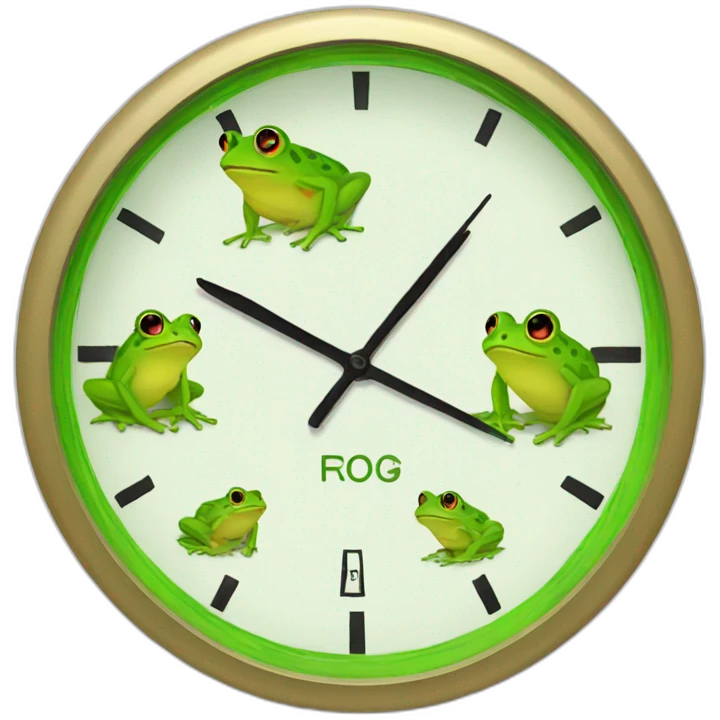 Frog clock emoji