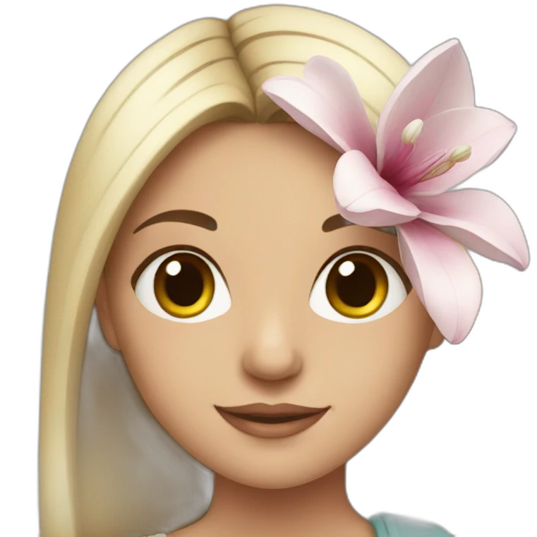 girl with magnolia emoji