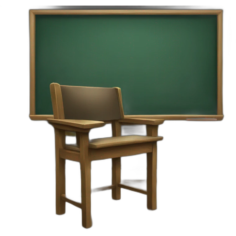 teacher's chair in front of a blackboard emoji