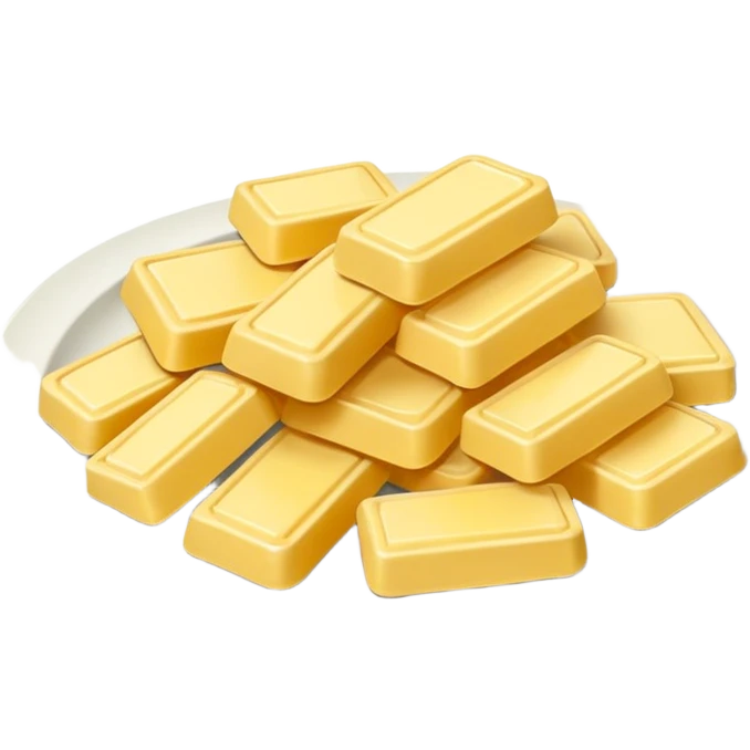 emoji of hydrogenated fats such as margarine, hydrogenated vegetable oil, industrial snacks, isolated on white background emoji