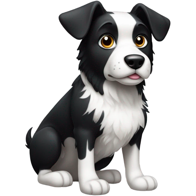 Black and white dog  emoji
