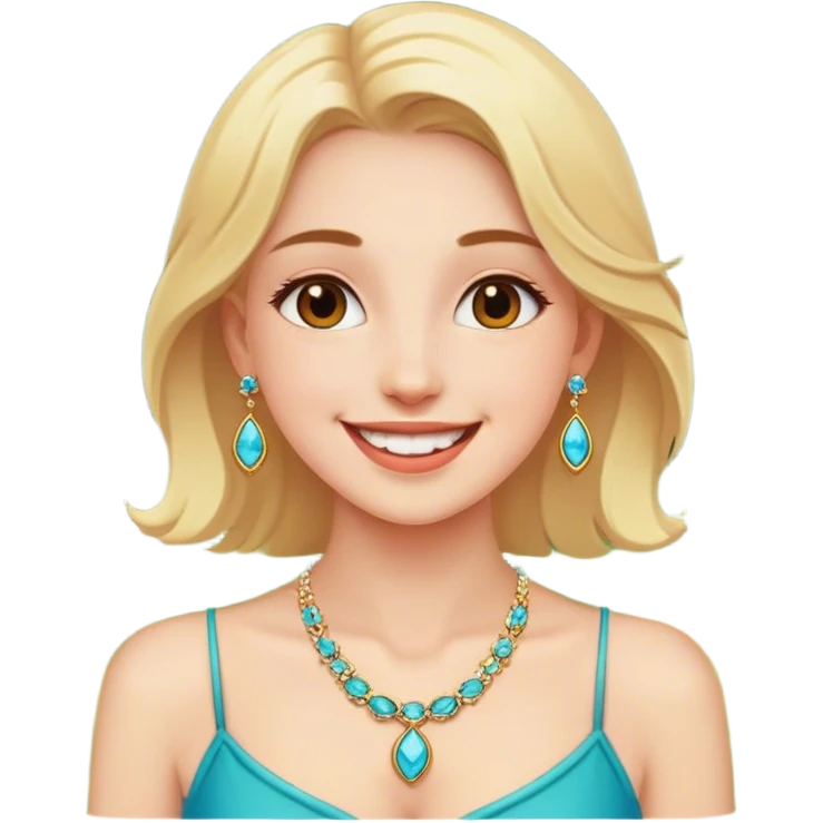 happy girl wearing jewelry outdoors emoji