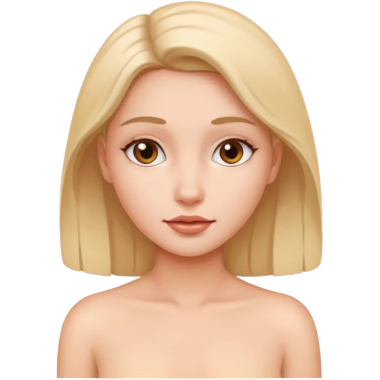Mulher sentada sem roupa, emoji