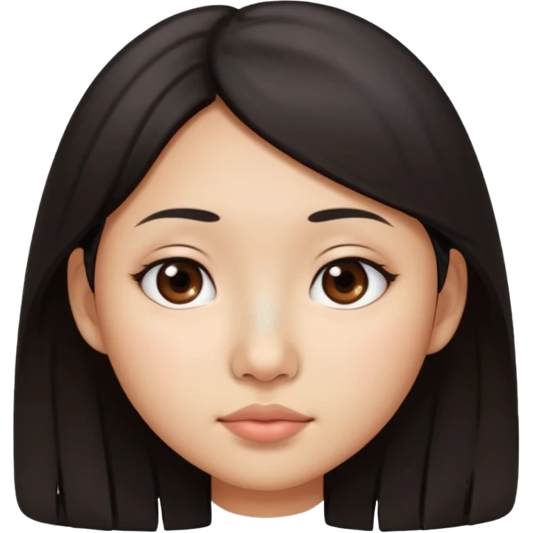Asian girl with dark hair and a nose mole disappearing  emoji