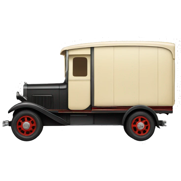 Art Deco Very long 1934 moving truck side view  emoji