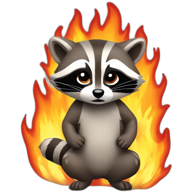 raccoon on fire emoji