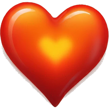 bleeding red heart shape glowing red-orange emoji