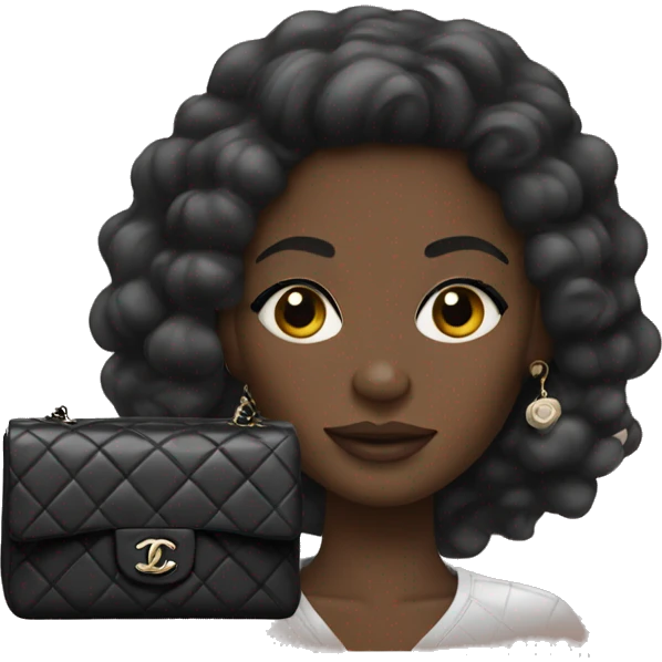 Black girl with Chanel bag emoji