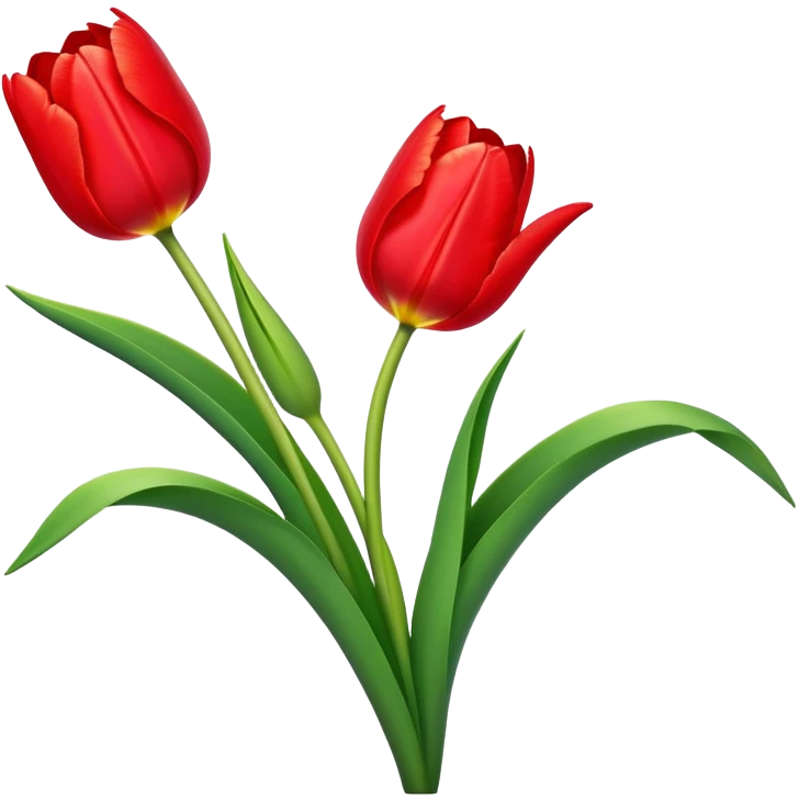 Beautiful tulip flower with vibrant petals and green stem emoji