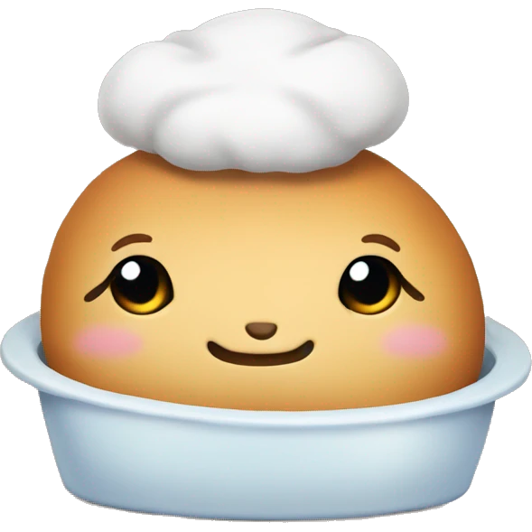 Little Bun with cute face  in the oven emoji