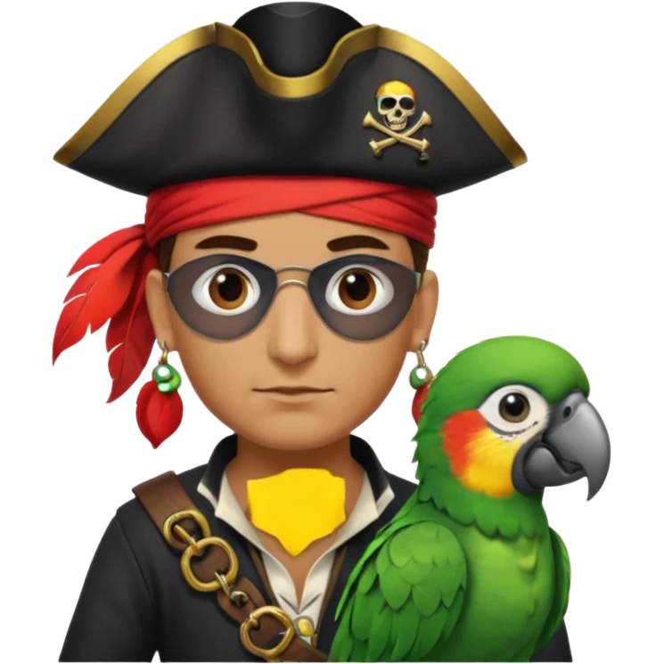 pirate and parrot emoji