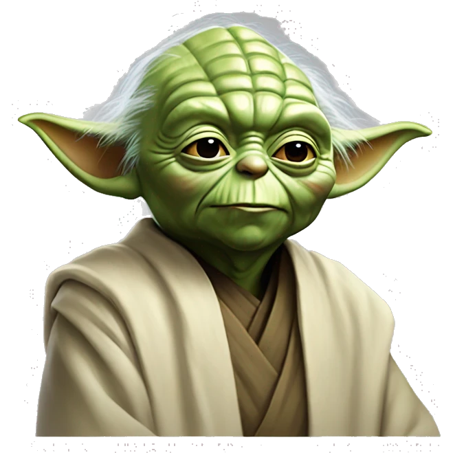 Maestro yoda, realista, a colr emoji
