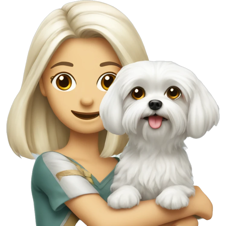maltese with gerl  emoji