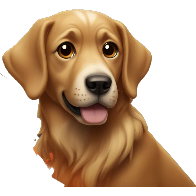 Dog in a fire mansion emoji