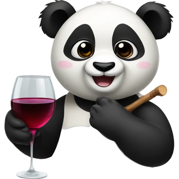 panda with wine emoji