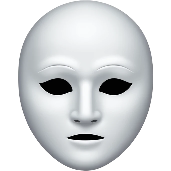 blank white mouthless masculine mask moon crescent hole  on forehead  emoji