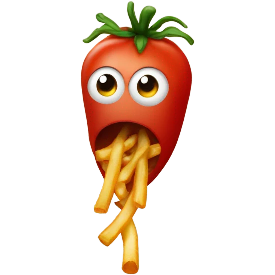 Tomato eating fry emoji
