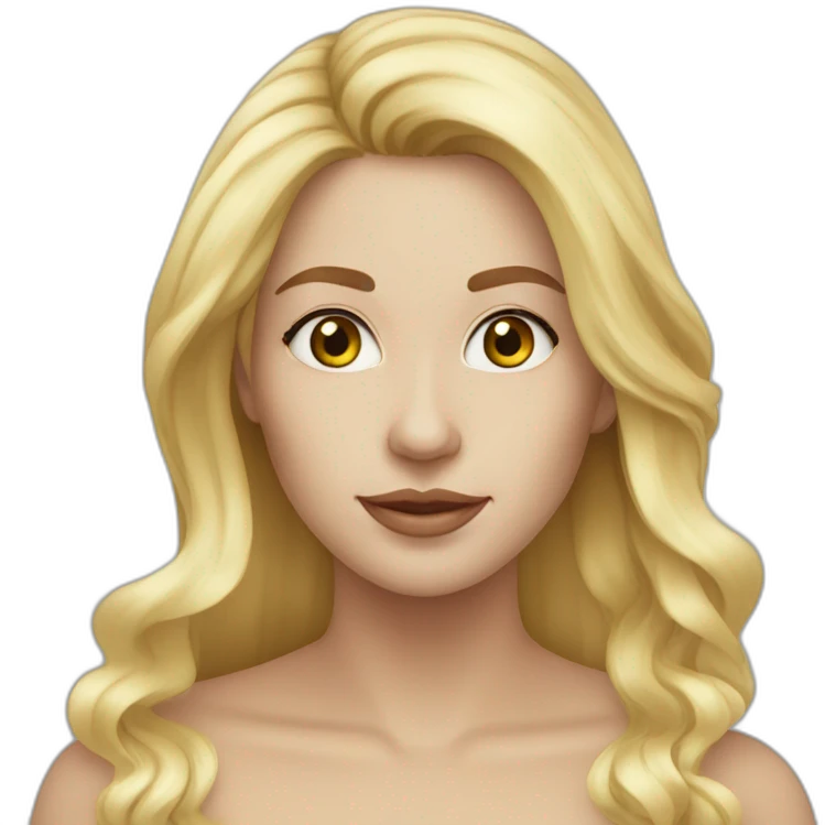 Blonde 30yo woman, white skin, long hair, hazel eyes emoji