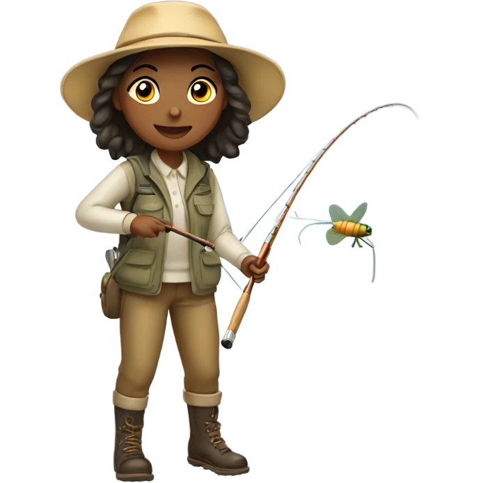 Girl casting a fly rod emoji