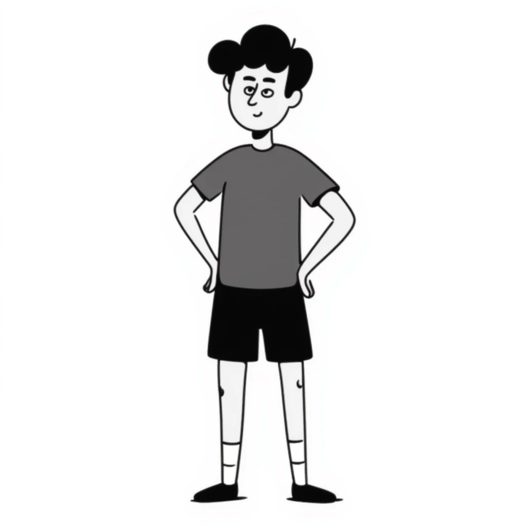 Hand-drawn German man with athletic build emoji