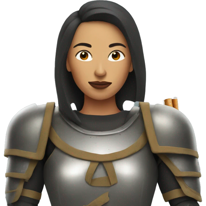 woman wearing armor smoking a cig emoji