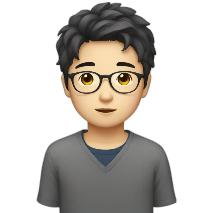 korean boy with glasses emoji
