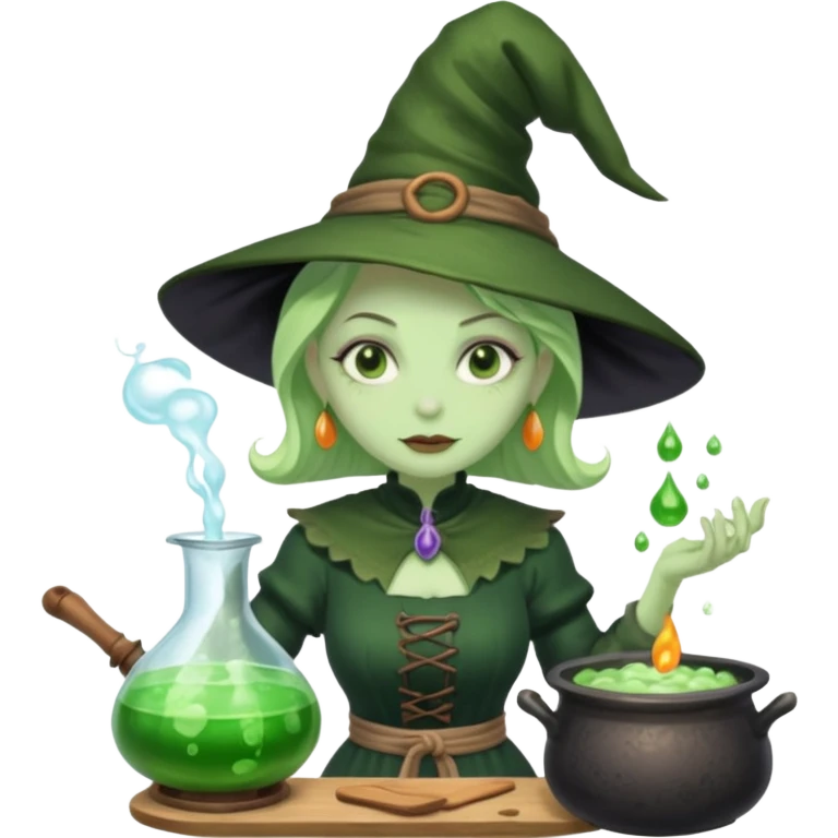 green witch cooking potion emoji