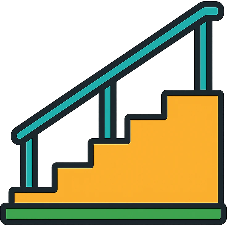 outdoor stair icon with color outline emoji