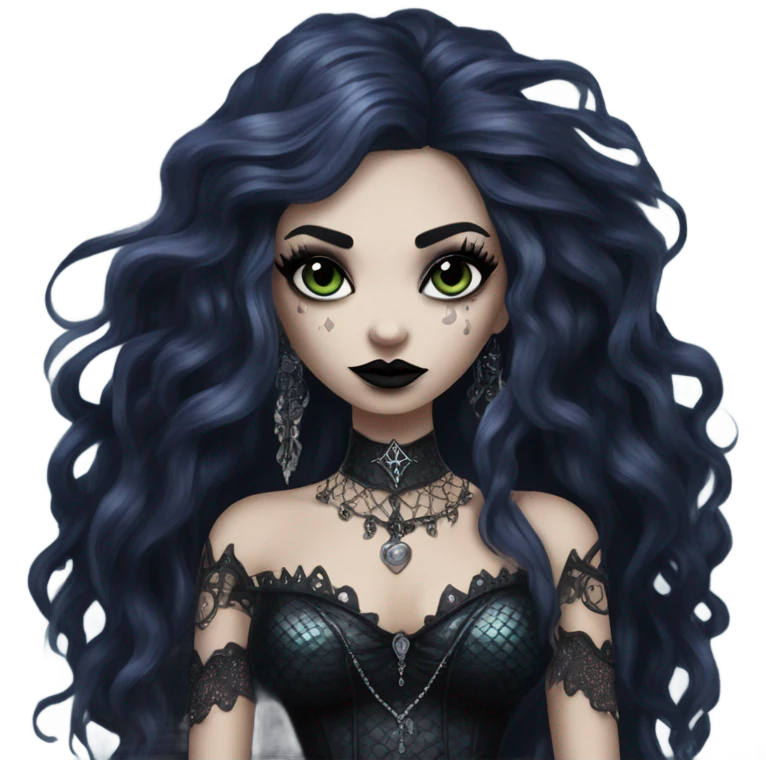 goth mermaid hime girl emoji