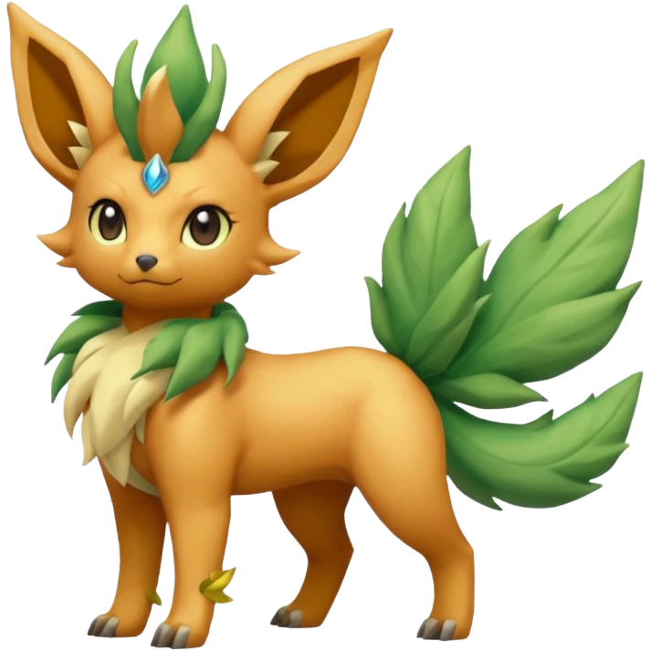 Vulpix-Amaura-Leafeon-Fakémon-Digimon-fusion (full body) emoji