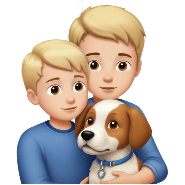 boy with dog by window emoji