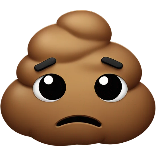 stinky poo with sad face emoji