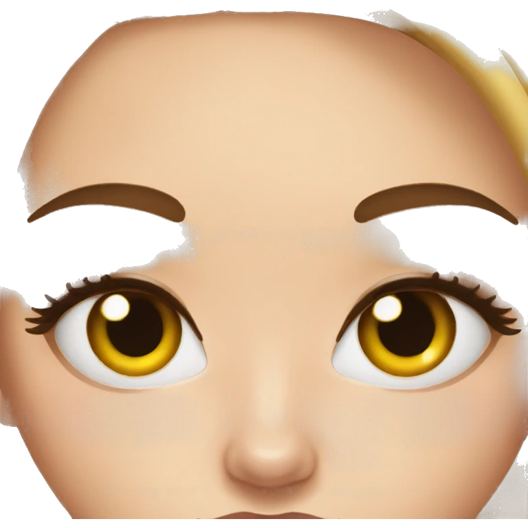 white girl doing makeup emoji