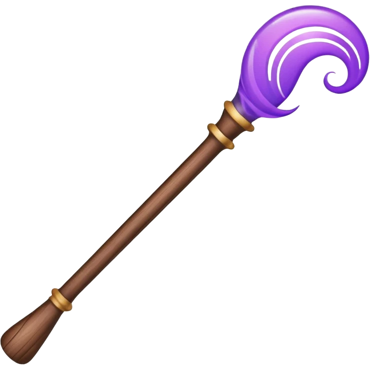 magic wand with purple magic wave emoji