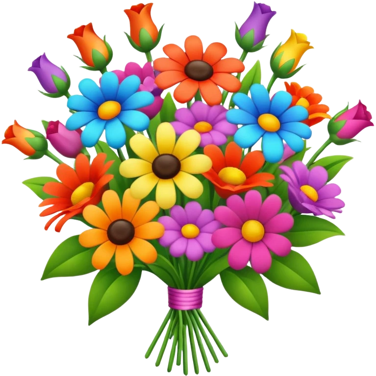 happy birthday Mina with multicolored flowers emoji