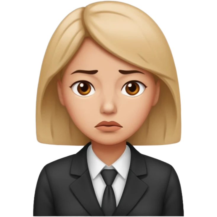 a office woman disappointed and lack of speak emoji