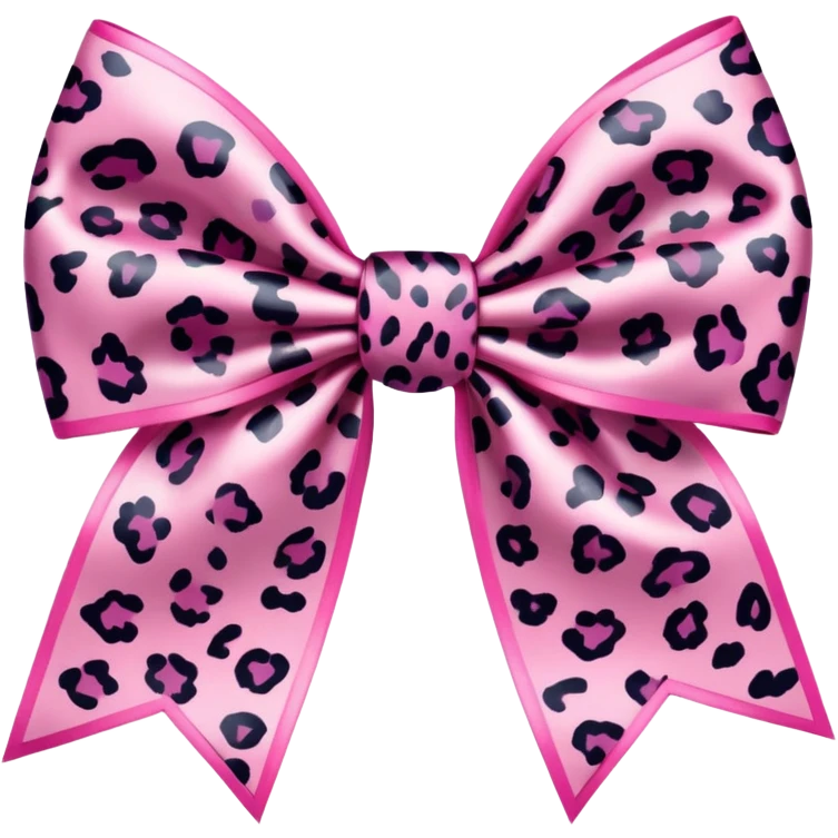  Pink leopard print bow  emoji