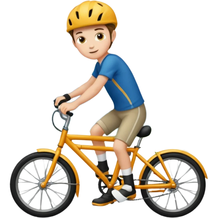 young boy riding a bike emoji