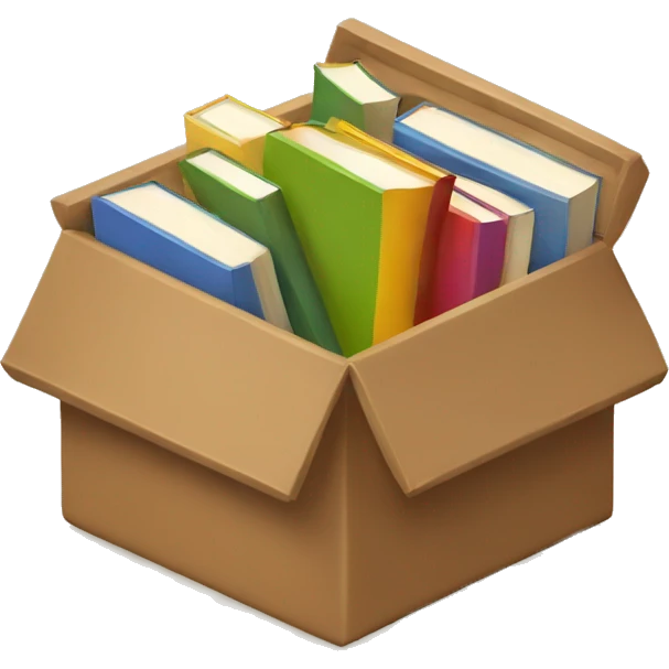 open box with books inside emoji