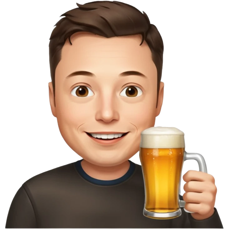 Elon musk drinking beer emoji