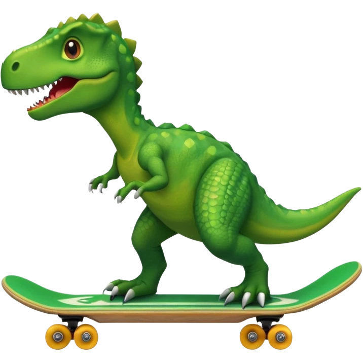 Dinosaur on a skateboard emoji