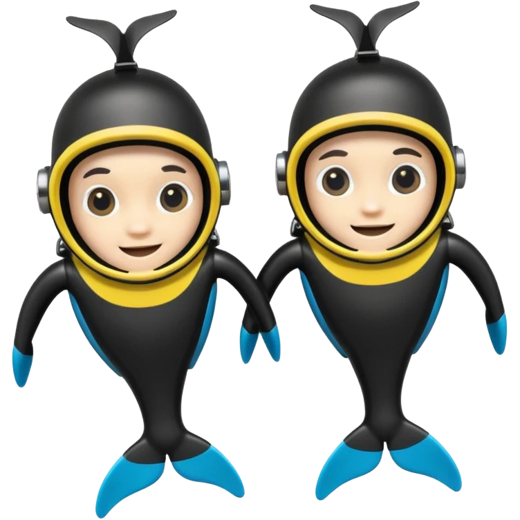 A 3D cartoon pair of diving flippers on a white background, shiny rubber texture, Memoji-style rendering. emoji