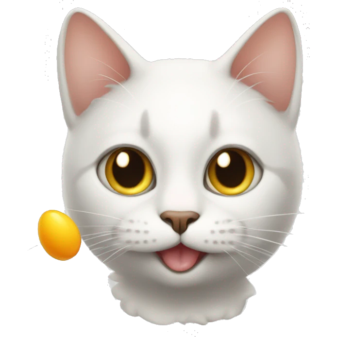 A beautiful cat that eats eggs  emoji