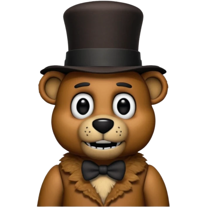 Freddy Fazbear with black and tiny hat from Five Nights At Freddy's Movie emoji