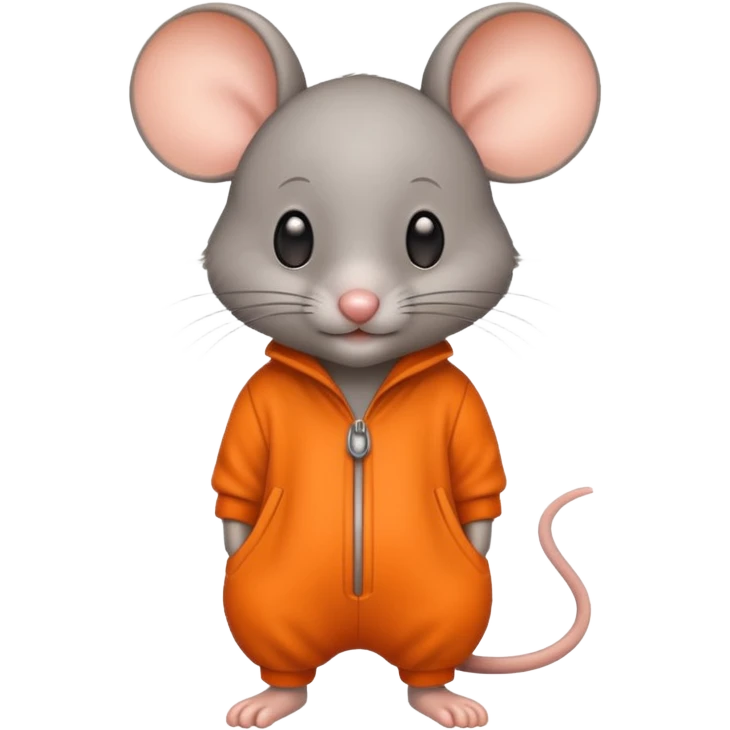 a mouse Prison wear orange jumpsuit emoji
