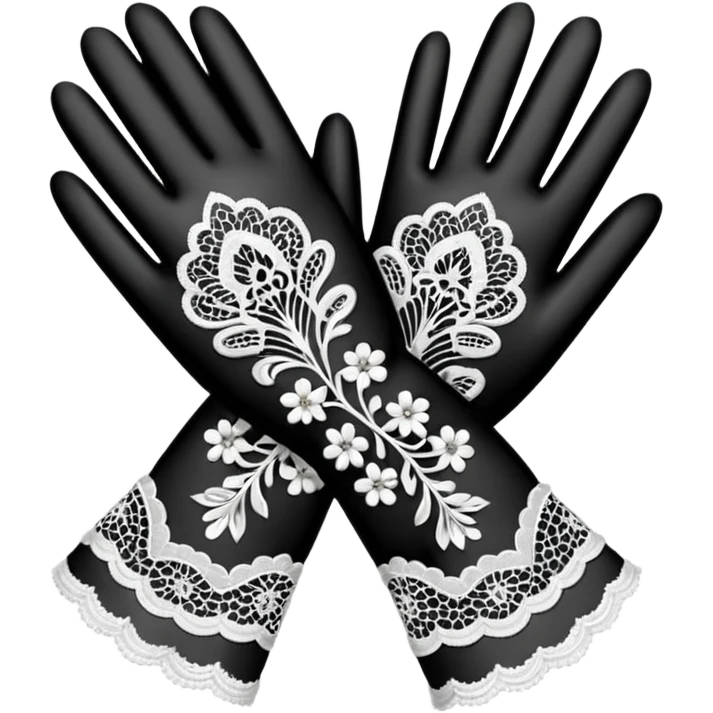 victorian age white lace gloves emoji