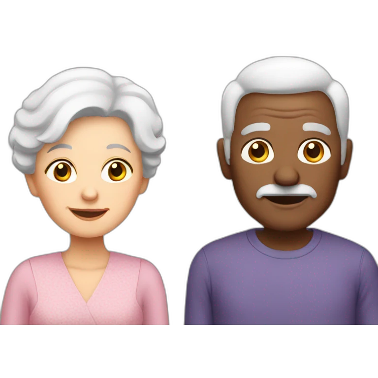 white granny and grandfather emoji