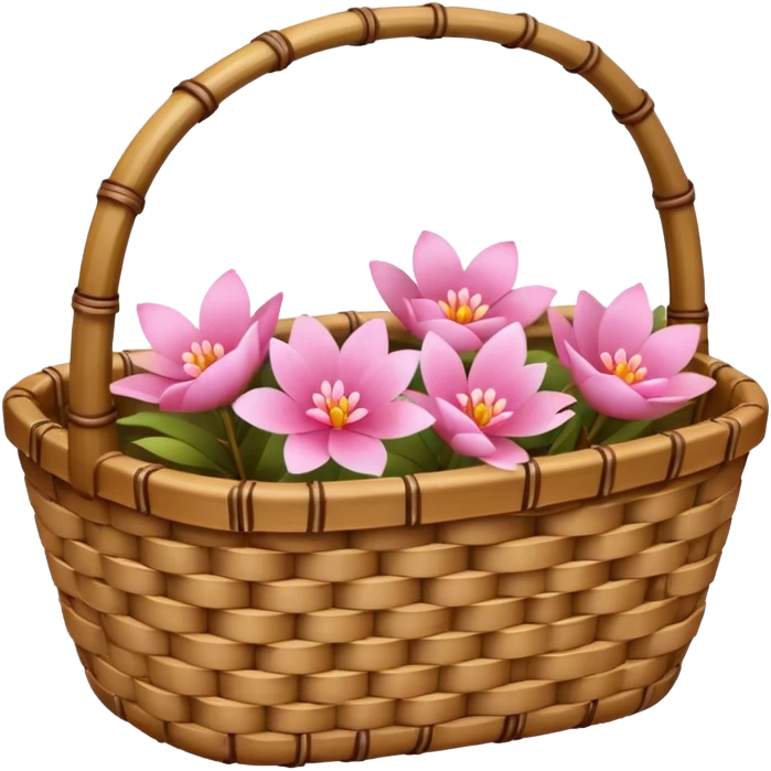 bamboo basket, flower emoji